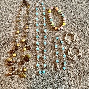 Chic Gold and Turquoise Necklace Set